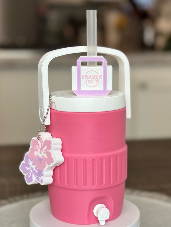 Trader Joe'S Other - Trader Joe's themed Soda Can Cooler with Straw Topper and Hibiscus Tab Opener